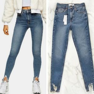 Topshop | NWOT Jamie Raw Jagged Hem Skinny Jeans